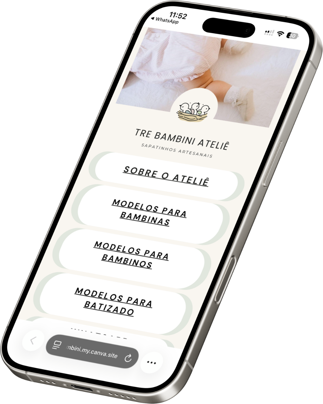 Mockup do catálogo site no celular